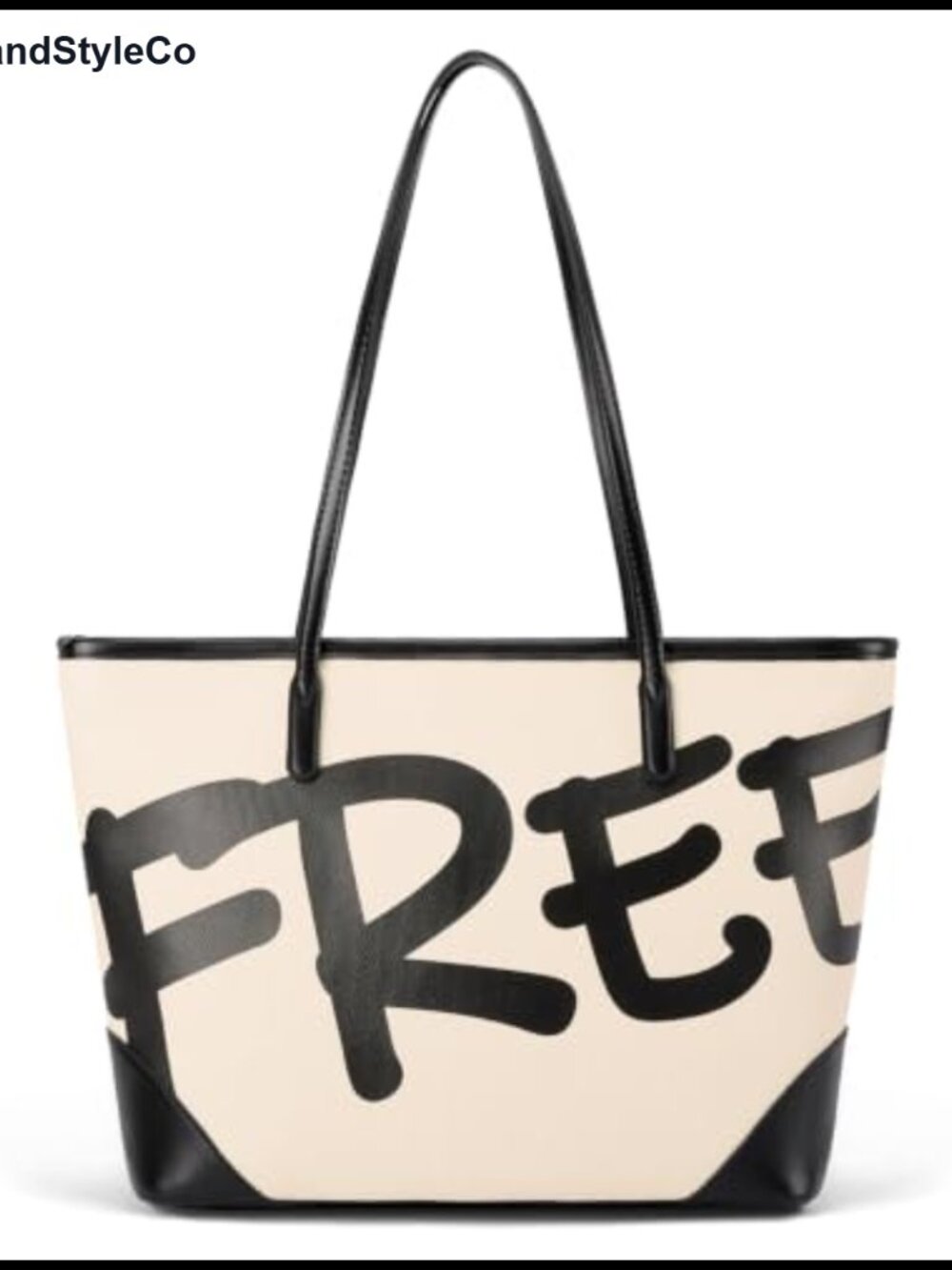 Vegan Leather Tote Bag with Zipper Shoulder Handbag for Work Travel Commute